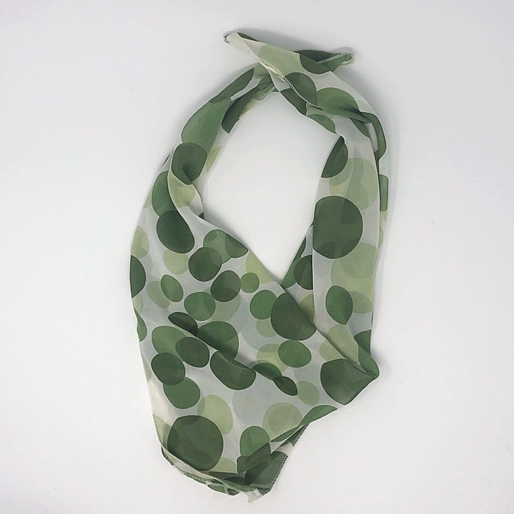 Green polka dot scarf